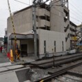 能勢電鉄絹延橋駅 西側改札の工事がだいぶ進んでる。